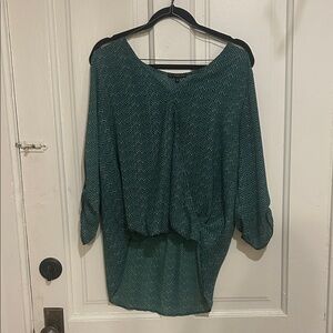 West Kei Teal Chevron Blouse